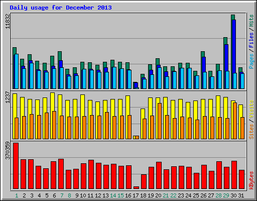 Daily usage for December 2013