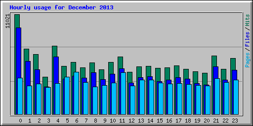Hourly usage for December 2013