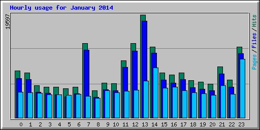 Hourly usage for January 2014