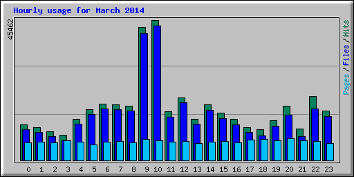 Hourly usage for March 2014