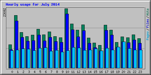 Hourly usage for July 2014