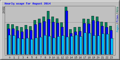 Hourly usage for August 2014