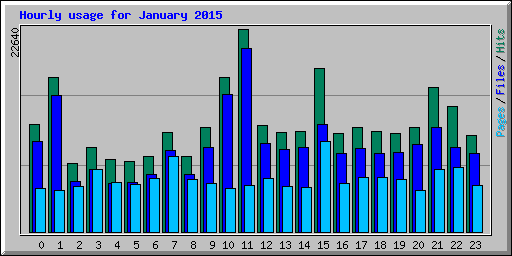 Hourly usage for January 2015