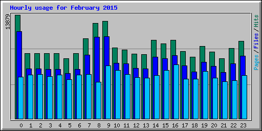Hourly usage for February 2015